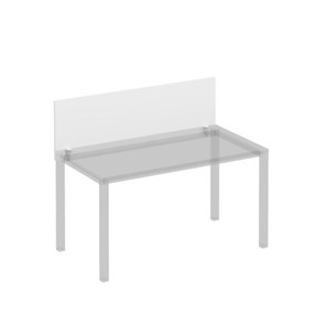 Экран для стола 140 на белом металлокаркасе Комфорт КФ, белый премиум (140x45x1.8) К.Б 842 в Костроме