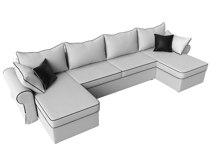 Большой П-образный диван Элис, Белый (экокожа) в Костроме - изображение 6