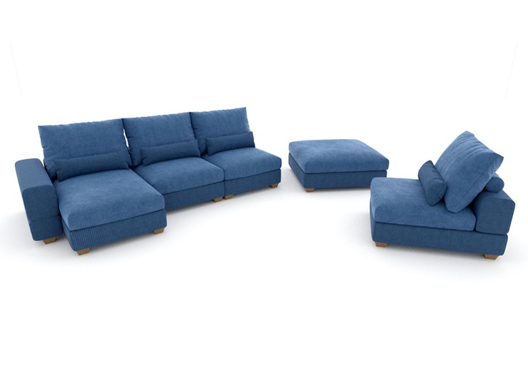 П-образный диван V-10-M П (П1+Д4+Д2+УС+ПС), Memory foam в Костроме - изображение 2