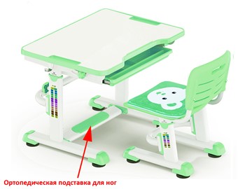 Растущая парта + стул Mealux BD-08 Teddy, green, зеленая в Костроме