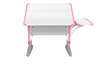 Детский стол-трансформер 4/75 (СУТ.41) + Polka_b 4/550 Рамух белый/серый/розовый в Костроме