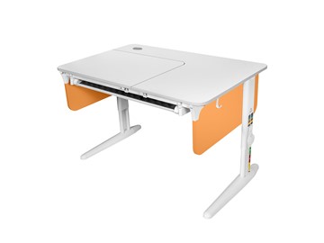 Детский стол-трансформер L/70-45 (СУТ 62) с лотком, белый/белый/оранжевый в Костроме