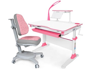 Растущая парта + стул Комплект Mealux EVO Evo-30 BL (арт. Evo-30 BL + Y-115 KBL), серый, розовый в Костроме
