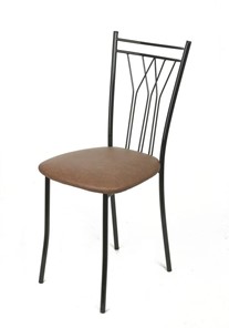 Кухонный стул Премьер СРП-097 Эмаль черная, экотекс коричневый в Костроме